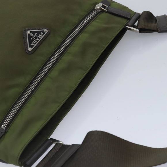 PRADA Shoulder Bag Nylon Khaki Silver Auth yk15095 - Picture 6 of 16